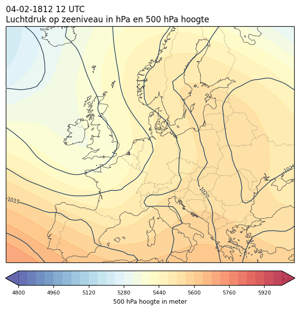 Weerkaart van 4 februari 1812 om 12 UTC