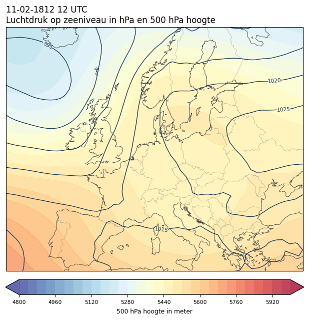 Weerkaart van 11 februari 1812 om 12 UTC