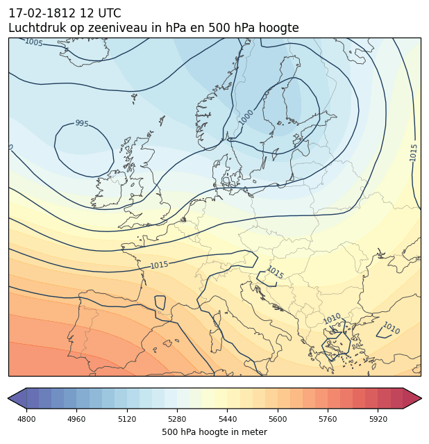 Weerkaart van 17 februari 1812 om 12 UTC