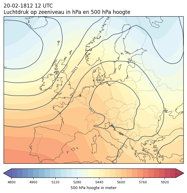Weerkaart van 20 februari 1812 om 12 UTC