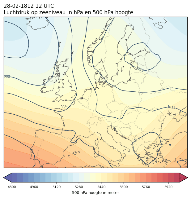 Weerkaart van 28 februari 1812 om 12 UTC