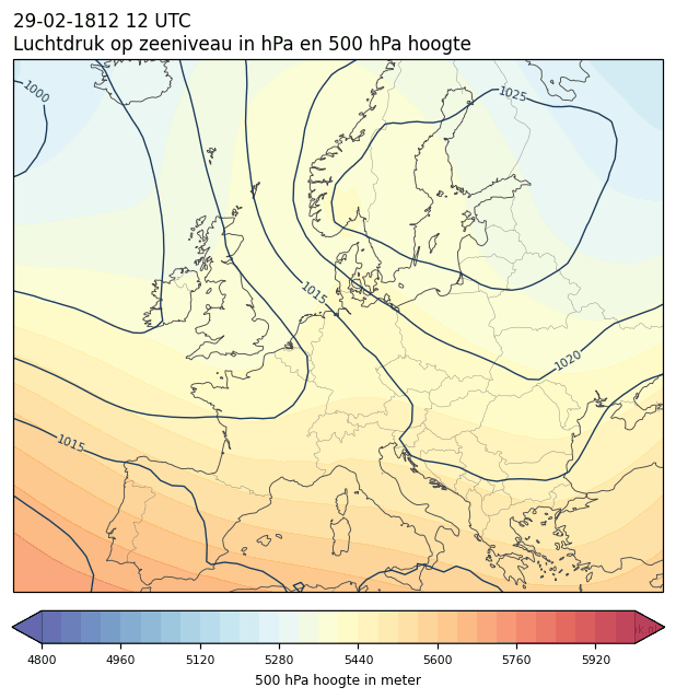 Weerkaart van 29 februari 1812 om 12 UTC