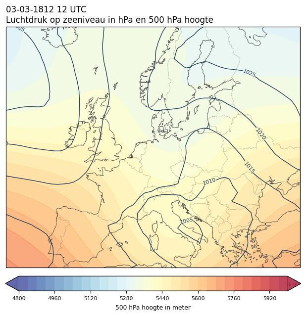Weerkaart van 3 maart 1812 om 12 UTC
