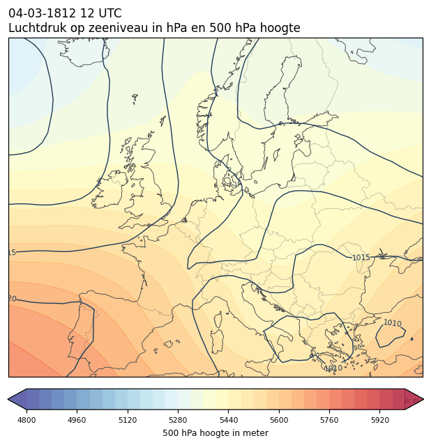 Weerkaart van 4 maart 1812 om 12 UTC