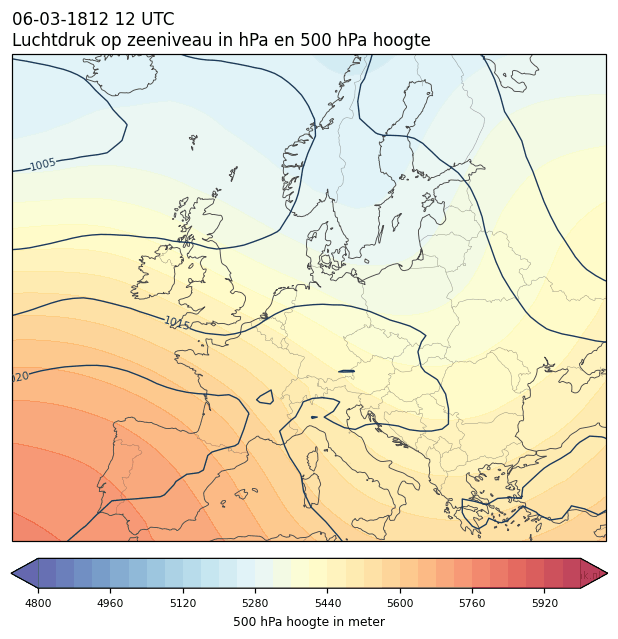 Weerkaart van 6 maart 1812 om 12 UTC