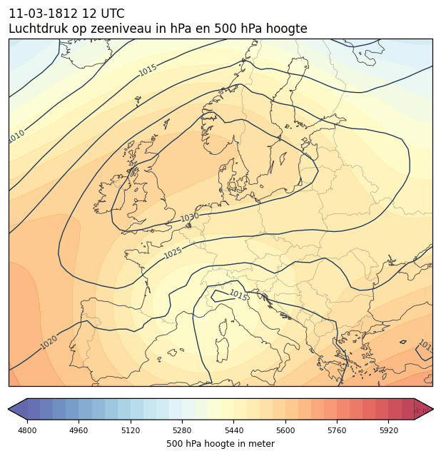 Weerkaart van 11 maart 1812 om 12 UTC