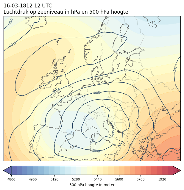 Weerkaart van 16 maart 1812 om 12 UTC