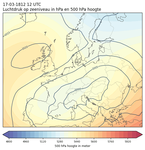 Weerkaart van 17 maart 1812 om 12 UTC