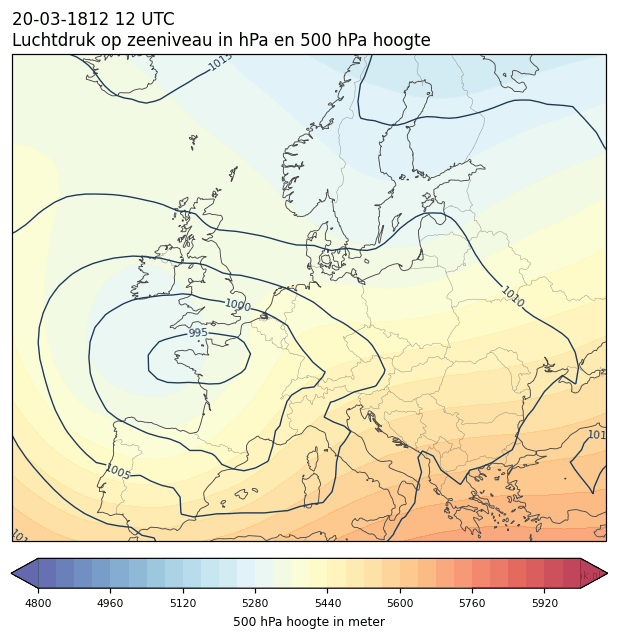 Weerkaart van 20 maart 1812 om 12 UTC