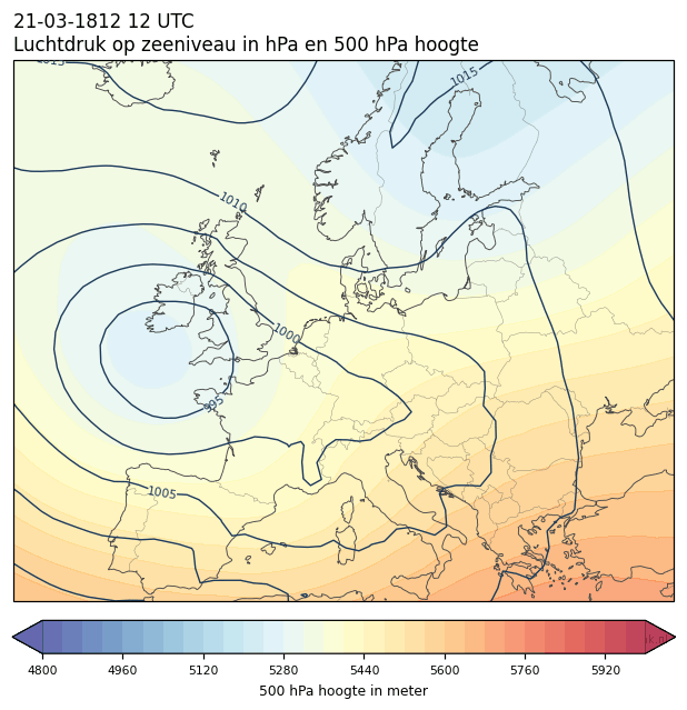 Weerkaart van 21 maart 1812 om 12 UTC