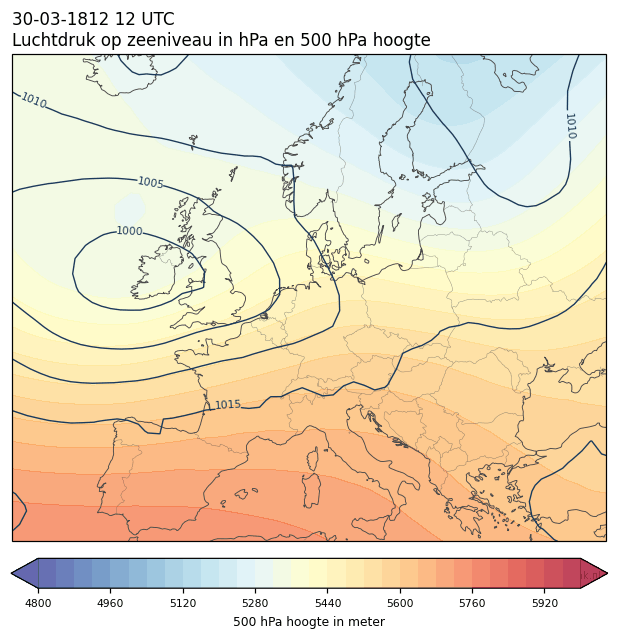 Weerkaart van 30 maart 1812 om 12 UTC