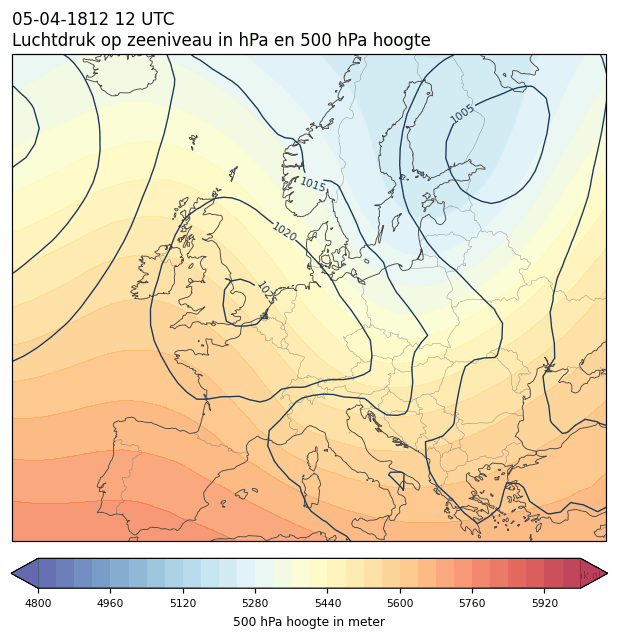 Weerkaart van 5 april 1812 om 12 UTC