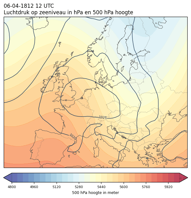 Weerkaart van 6 april 1812 om 12 UTC