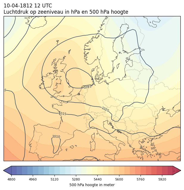 Weerkaart van 10 april 1812 om 12 UTC