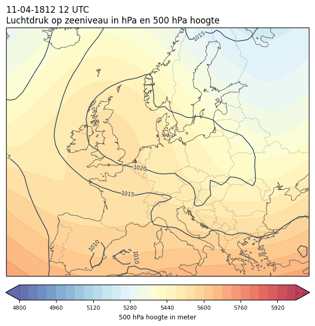 Weerkaart van 11 april 1812 om 12 UTC
