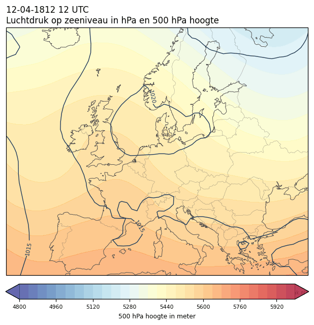 Weerkaart van 12 april 1812 om 12 UTC