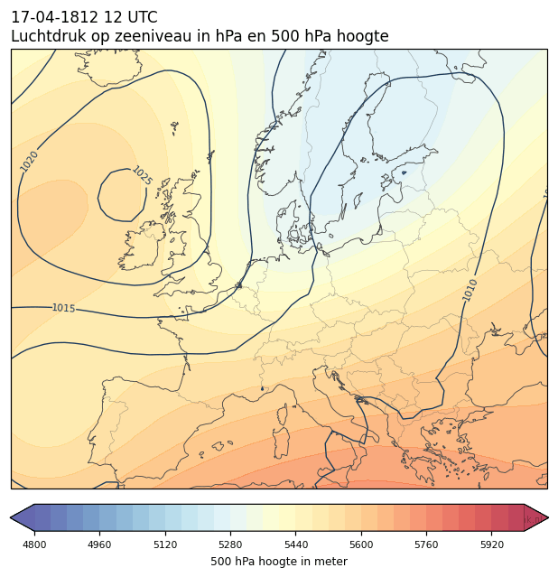 Weerkaart van 17 april 1812 om 12 UTC