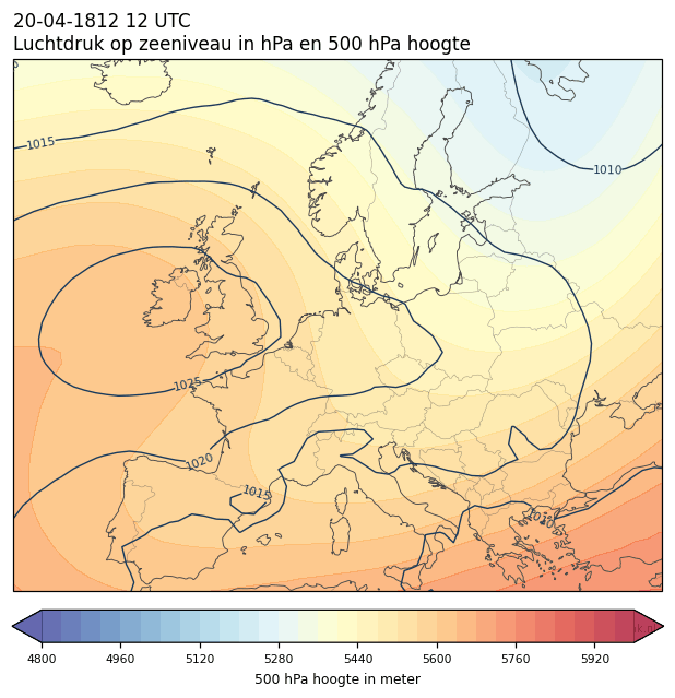 Weerkaart van 20 april 1812 om 12 UTC