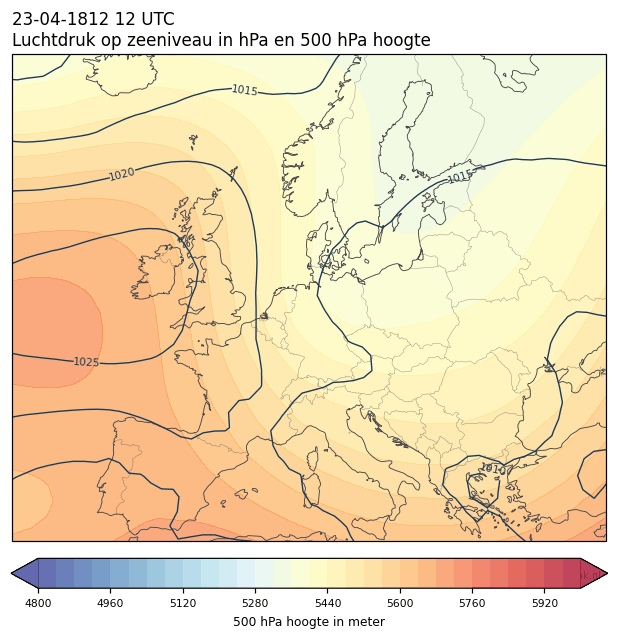 Weerkaart van 23 april 1812 om 12 UTC