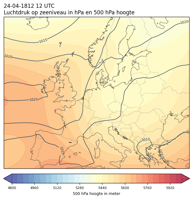 Weerkaart van 24 april 1812 om 12 UTC