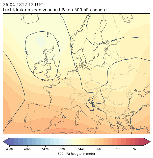 Weerkaart van 26 april 1812 om 12 UTC