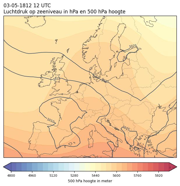 Weerkaart van 3 mei 1812 om 12 UTC