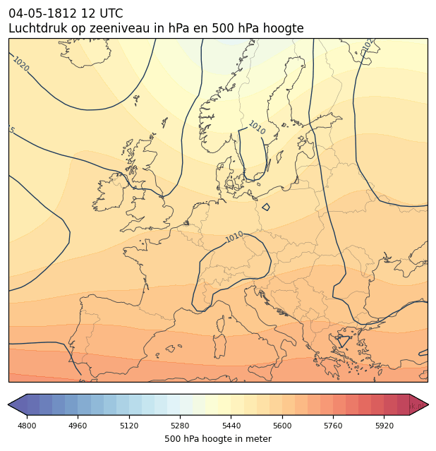 Weerkaart van 4 mei 1812 om 12 UTC