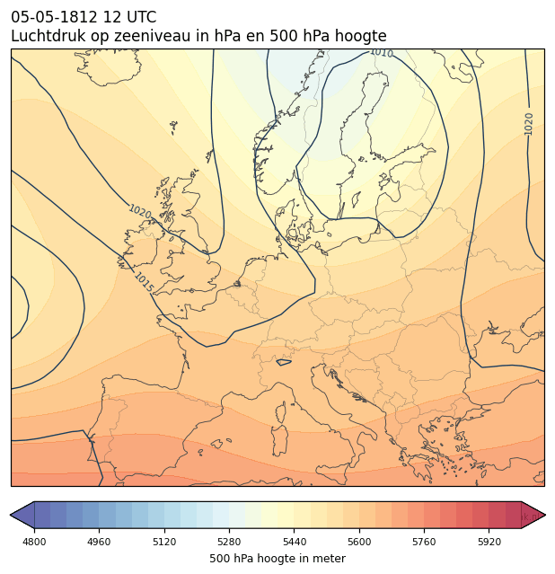 Weerkaart van 5 mei 1812 om 12 UTC