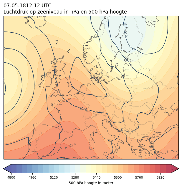 Weerkaart van 7 mei 1812 om 12 UTC