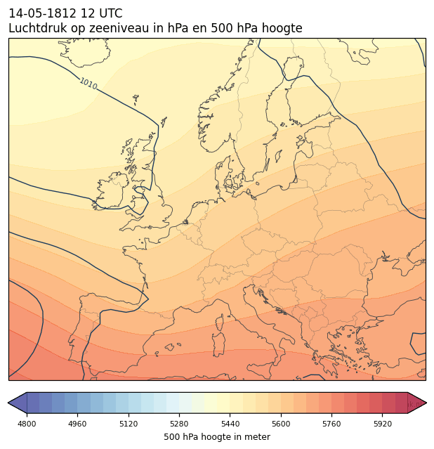 Weerkaart van 14 mei 1812 om 12 UTC