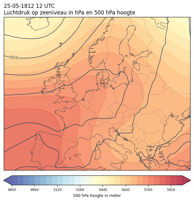 Weerkaart van 25 mei 1812 om 12 UTC