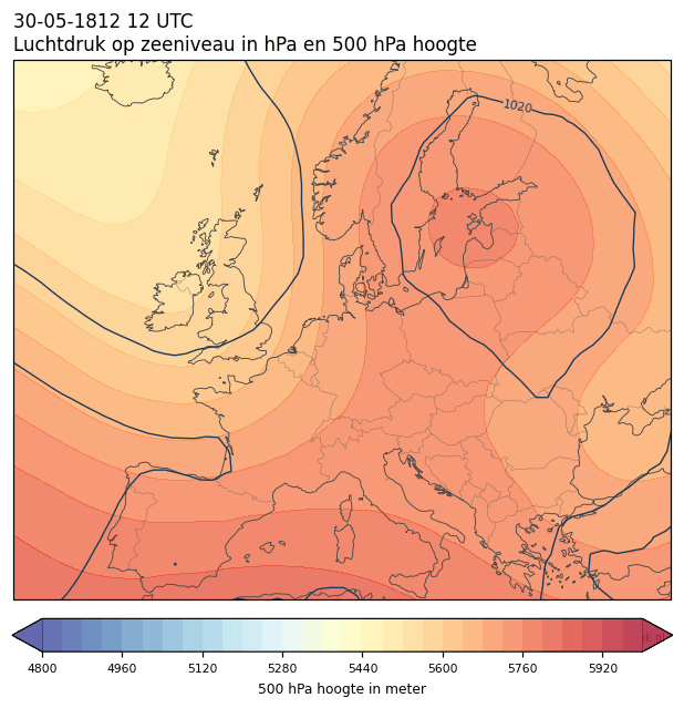 Weerkaart van 30 mei 1812 om 12 UTC