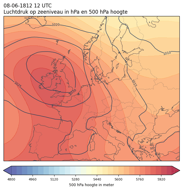 Weerkaart van 8 juni 1812 om 12 UTC