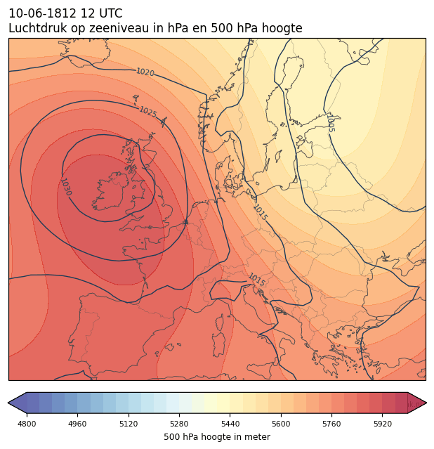 Weerkaart van 10 juni 1812 om 12 UTC