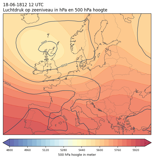 Weerkaart van 18 juni 1812 om 12 UTC
