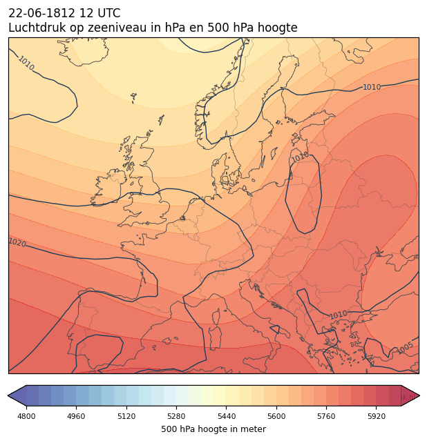 Weerkaart van 22 juni 1812 om 12 UTC