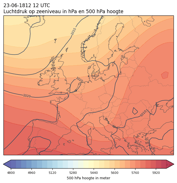 Weerkaart van 23 juni 1812 om 12 UTC