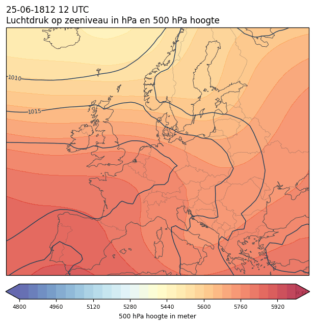 Weerkaart van 25 juni 1812 om 12 UTC