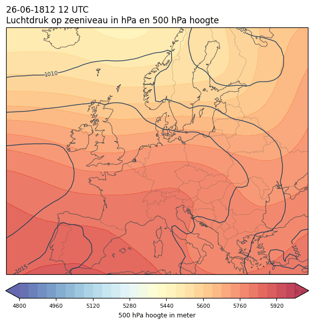 Weerkaart van 26 juni 1812 om 12 UTC
