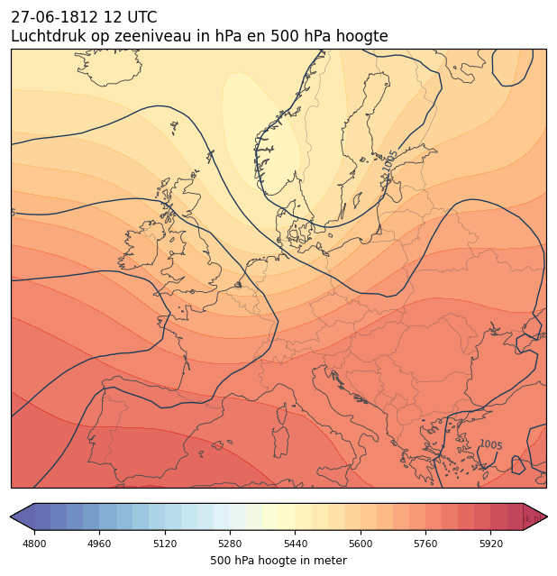 Weerkaart van 27 juni 1812 om 12 UTC