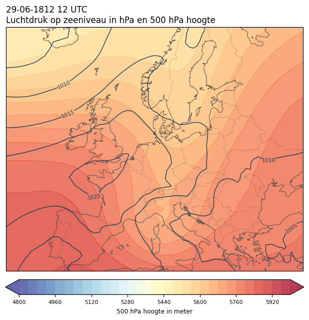 Weerkaart van 29 juni 1812 om 12 UTC