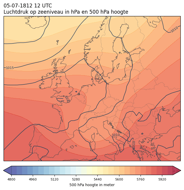 Weerkaart van 5 juli 1812 om 12 UTC