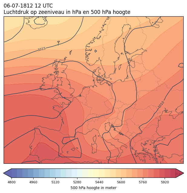 Weerkaart van 6 juli 1812 om 12 UTC