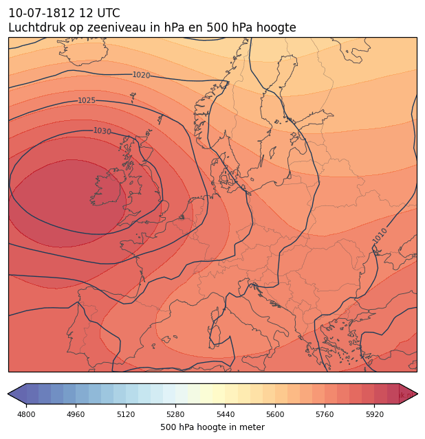 Weerkaart van 10 juli 1812 om 12 UTC