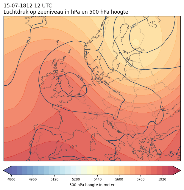 Weerkaart van 15 juli 1812 om 12 UTC