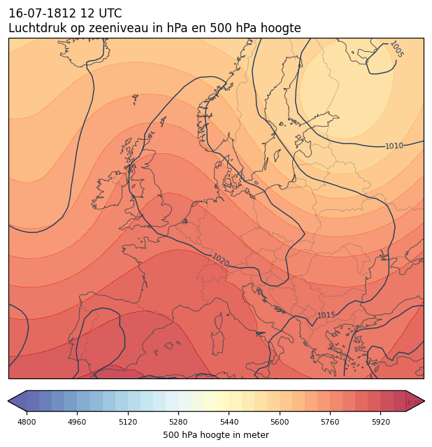 Weerkaart van 16 juli 1812 om 12 UTC