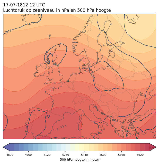 Weerkaart van 17 juli 1812 om 12 UTC