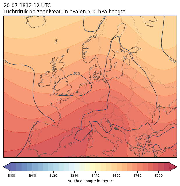 Weerkaart van 20 juli 1812 om 12 UTC