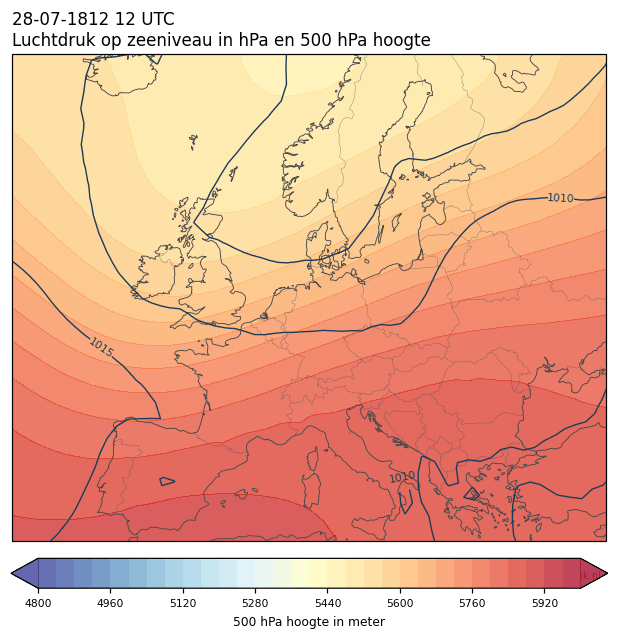 Weerkaart van 28 juli 1812 om 12 UTC