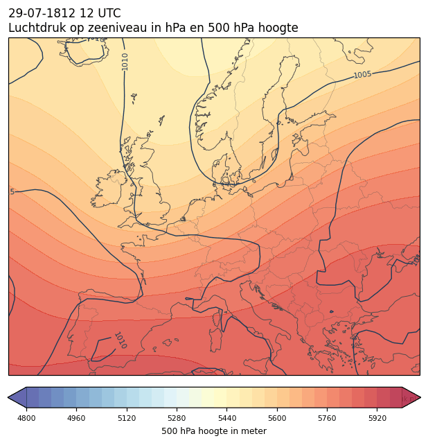 Weerkaart van 29 juli 1812 om 12 UTC
